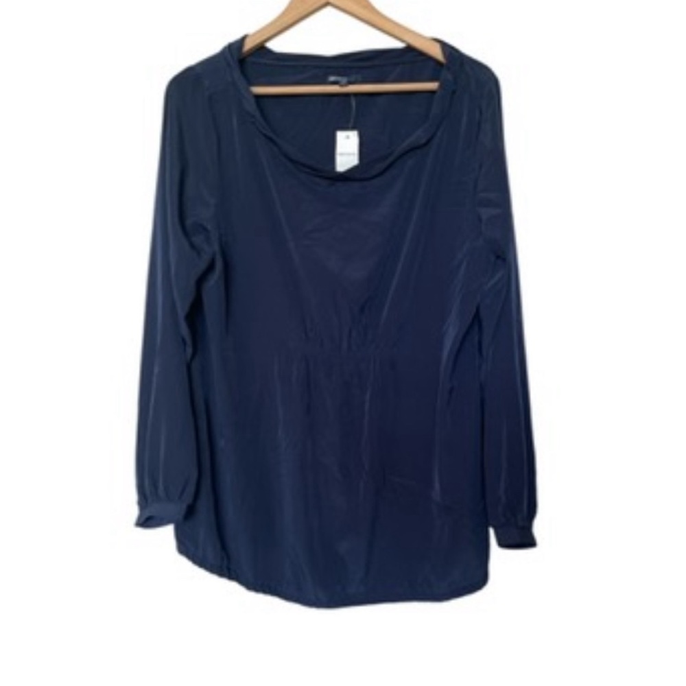 Gap Maternity Long Sleeve Blue Galaxy Blouse Top Womens NEW